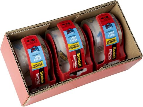 Scotch Heavy Duty Shipping Packing Tape, Clear, Holiday Shipping Supplies, 1.88 in. x 22.2 yd., 3 Tape Rolls with Dispensers in Saudi Arabia