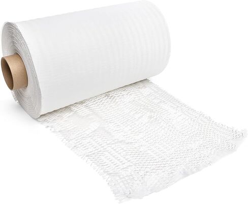 IDL Packaging 15.25" x 1400' Refill Roll (Pack of 1) for MP-1400USW HexcelWrap Honeycomb Packing Paper Station, White - Protective Kraft Paper with Interlocking Slit Design for Shipping in Saudi Arabia