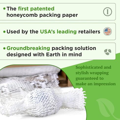 IDL Packaging 15.25" x 1400' Refill Roll (Pack of 1) for MP-1400USW HexcelWrap Honeycomb Packing Paper Station, White - Protective Kraft Paper with Interlocking Slit Design for Shipping in Saudi Arabia