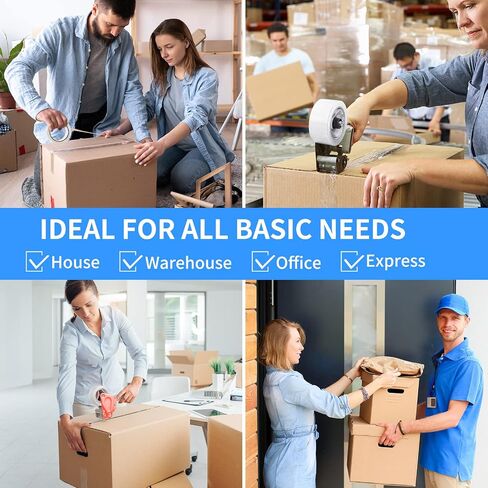JARLINK Clear Packing Tape (18 Rolls), Heavy Duty Packaging Tape for Shipping Packaging Moving Sealing, 2.7mil Thick, 1.88 inches Wide, 60 Yards Per Roll, 1080 Total Yards in Saudi Arabia
