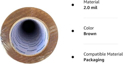 Prinko 24-Rolls Ultra Tan Brown 2.0 MIL Tape 3'' X 110 Yards (330' ft) Heavy Duty Carton Packing Packaging Sealing Tape in Kuwait