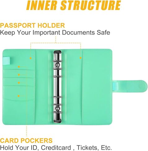 حافظة ميزانية DOMUUH مع مظاريف بسحاب وأوراق ميزانية النفقات، حافظة نقود مع مظاريف نقدية لوضع الميزانية وتوفير المال، منظم أموال للنقود (أسود) in Kuwait