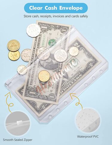 A6 Budget Binder for Money Saving Binder, PU Leather Budget Planner with 8 Cash Envelopes, Budget Sheets & Rose Gold Category Stickers, Money Organizer for Cash Binder (Black Sunflower) in Kuwait