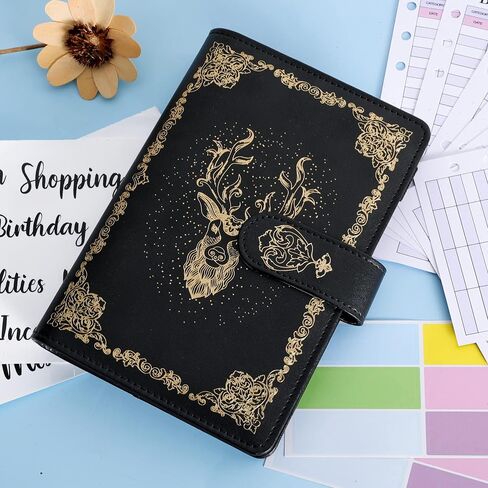 Budget Binder, A6 Marble PU Leather Binder, Money Saving Organizer/ Planner with 8 Zipper Cash Envelopes, 12 Expense Budget Sheets & 2 Letter Label Sticker for Budgeting in Saudi Arabia