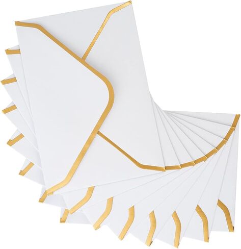 200 Pack Mini Envelopes Colorful Small Envelopes with Gold Border for Blank Note Cards, Business Gift Cards, 4 x 2.7 Inches (Black) in Saudi Arabia