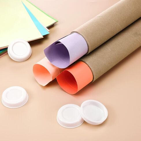 24 Pcs Kraft Mailing Tubes with Caps Kraft Cardboard Tubes Shipping Tubes Poster Tubes for Mailing, Storing and Protecting Documents, Blueprints, Art, Drawings, Posters, 2 Inch by 12 Inch in Saudi Arabia