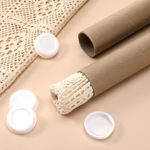 24 Pcs Kraft Mailing Tubes with Caps Kraft Cardboard Tubes Shipping Tubes Poster Tubes for Mailing, Storing and Protecting Documents, Blueprints, Art, Drawings, Posters, 2 Inch by 12 Inch in Saudi Arabia