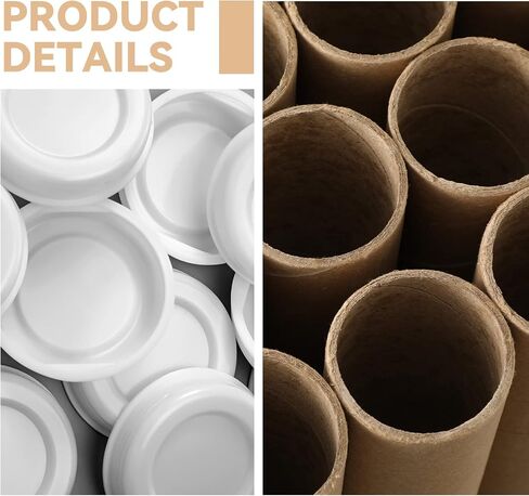 24 Pcs Kraft Mailing Tubes with Caps Kraft Cardboard Tubes Shipping Tubes Poster Tubes for Mailing, Storing and Protecting Documents, Blueprints, Art, Drawings, Posters, 2 Inch by 12 Inch in Saudi Arabia