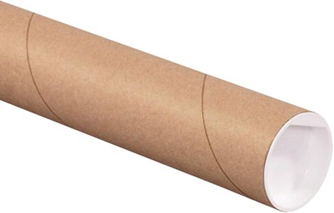 AVIDITI Mailing Tubes with Caps, 2 Inch x 24"L, 50-Pack | Cardboard Tube Mailer for Poster Box, Blueprint, Teachers, Artwork, Long Art Holder, 2x24 Kraft, P2024K in Saudi Arabia