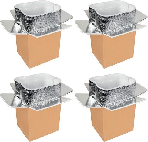 YSSOA Thermo Chill Double Insulated Carton with Foil Insulated Bag Liner, Small Mailing Box, Shipping Box for Mailing, Shipping, Packing, Moving, Box Inside Dimension 6’’x5’’x9’’, 4 Pack. in Kuwait
