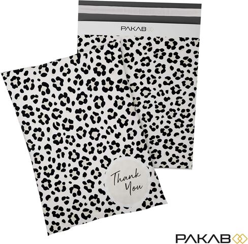 PAKABOO Poly Mailer Shipping Bags 10x13 Inch, 100 Pack, Non-Padded Envelopes with Tamper Proof Self-Seal, Thank You Black & White Print Packaging in Saudi Arabia