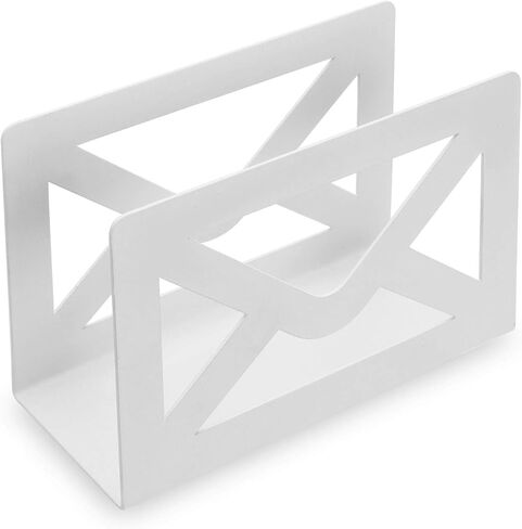 MyGift Black Metal Desktop Mail Holder with Cutout Envelope Design Home and Office Desk Letter Organizer in Saudi Arabia