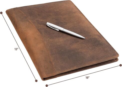 Moonster Leather Portfolio Professional Organizer Padfolio – Resume Folder with Luxury Pen - Leather Binder Portfolio Writing Pad with Business Card Holder - Portfolio Folder for Men & Women in Kuwait
