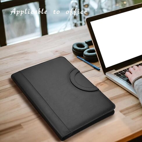 حافظة محفظة UBAFNOM Padfolio - منظم محفظة أعمال من الجلد النباتي مع آلة حاسبة - حافظة بسحاب للنساء والرجال in Saudi Arabia