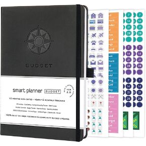 Smart Planner Budget Book – A5 Size 8.6 x 5.7 inches – Undated Budget Planner Organizer with Calendars, Debt Tracker, Expense Sheets, Savings Trackers and More – Inner Pocket for Receipts (Turquoise)