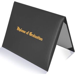GraduatePro Imprinted Diploma Cover 8.5 x 11, Leatherette Padded Certificate Covers, Graduation Document Holder Letter Size, Black in Saudi Arabia