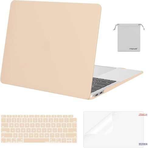 MOSISO Compatible with MacBook Air 13 inch Case 2022, 2021-2018 Release A2337 M1 A2179 A1932, Plastic Hard Shell&Keyboard Cover&Screen Film&Storage Bag for MacBook Air 13.3 inch Case, Transparent in Saudi Arabia