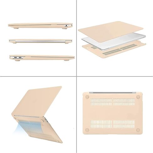 MOSISO Compatible with MacBook Air 13 inch Case 2022, 2021-2018 Release A2337 M1 A2179 A1932, Plastic Hard Shell&Keyboard Cover&Screen Film&Storage Bag for MacBook Air 13.3 inch Case, Transparent in Saudi Arabia