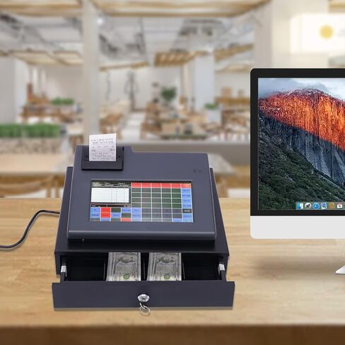 Cash Register,48 Keys Electronic Cash Register with Removable Cash Drawer and Thermal Printer,Pos Systems for Small Business/Retail/Restaurant in Saudi Arabia
