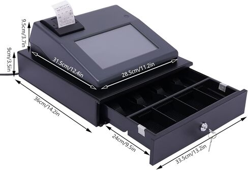 Cash Register,48 Keys Electronic Cash Register with Removable Cash Drawer and Thermal Printer,Pos Systems for Small Business/Retail/Restaurant in Saudi Arabia