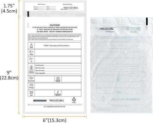 100 Pack 9" x 12" Tamper-Evident Deposit Bags with Security Tape Tamper Evident Security Pocket Bank Deposits Bags in Saudi Arabia