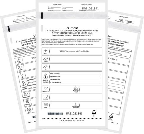 100 Pack 9" x 12" Tamper-Evident Deposit Bags with Security Tape Tamper Evident Security Pocket Bank Deposits Bags in Saudi Arabia