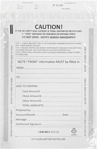 100 Pack 9" x 12" Tamper-Evident Deposit Bags with Security Tape Tamper Evident Security Pocket Bank Deposits Bags in Saudi Arabia