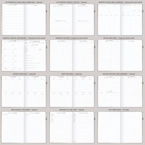 Clever Fox Budget Planner Pro - منظم مالي + نظام ميزانية المغلف النقدي. مجلة مالية شهرية، متتبع النفقات ودفتر الحسابات الشخصية. غير مؤرخ - ابدأ في أي وقت. (7 × 10 بوصة) - رمادي in Kuwait