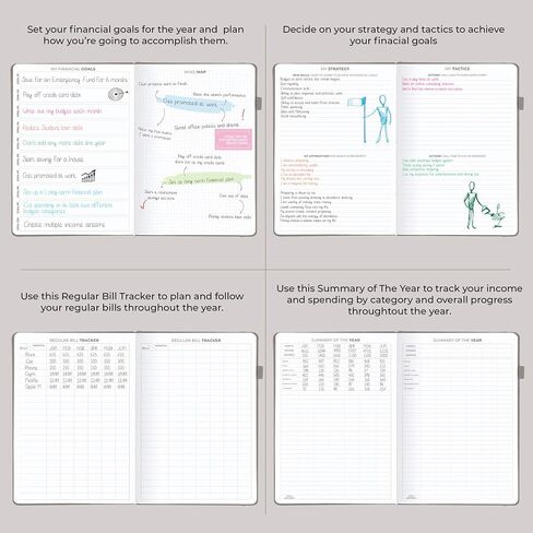 Clever Fox Budget Planner Pro - منظم مالي + نظام ميزانية المغلف النقدي. مجلة مالية شهرية، متتبع النفقات ودفتر الحسابات الشخصية. غير مؤرخ - ابدأ في أي وقت. (7 × 10 بوصة) - رمادي in Kuwait