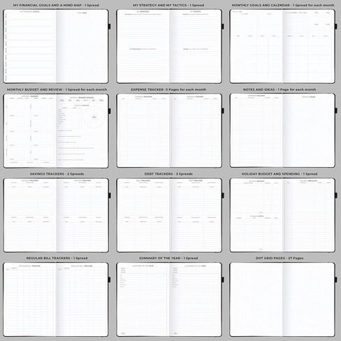 Clever Fox Budget Planner Pro - منظم مالي + نظام ميزانية المغلف النقدي. مجلة مالية شهرية، متتبع النفقات ودفتر الحسابات الشخصية. غير مؤرخ - ابدأ في أي وقت. (7 × 10 بوصة) - رمادي in Kuwait