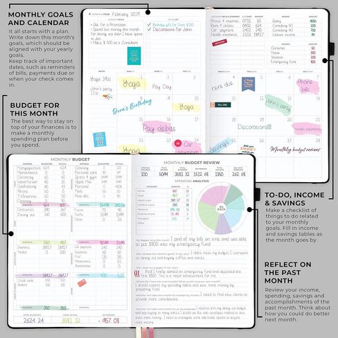 Clever Fox Budget Planner Pro - منظم مالي + نظام ميزانية المغلف النقدي. مجلة مالية شهرية، متتبع النفقات ودفتر الحسابات الشخصية. غير مؤرخ - ابدأ في أي وقت. (7 × 10 بوصة) - رمادي in Kuwait