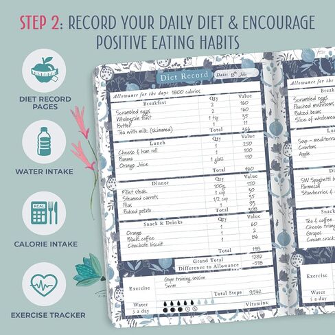 Boxclever Press Food Journal. Undated Food Diary with Trackers. Food Journals for Tracking Meals. Works with most Diet Plans. Food Log Journal measures 8 x 5.5'' in Saudi Arabia