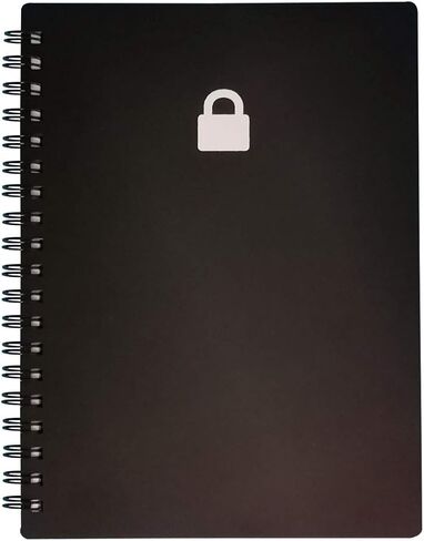 كتاب كلمات المرور الحلزوني من Nokingo مع علامات تبويب أبجدية - منظم كلمات مرور مقاس 5x7 بوصة مع علامات تبويب أبجدية لتسجيل الدخول إلى الإنترنت والموقع الإلكتروني واسم المستخدم وكلمات المرور. حارس كلمة المرور للمنزل أو المكتب in Kuwait