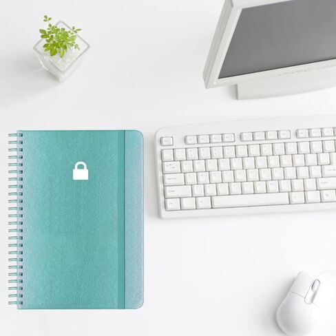 Spiral Password Book with Alphabetical Tabs - 3.5x5.25 inch Password Keeper with A-Z Tabs for Internet Login, Website, Username, Password. Black Password Notebook for Home or Office in Saudi Arabia