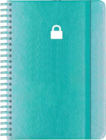 Spiral Password Book with Alphabetical Tabs - 3.5x5.25 inch Password Keeper with A-Z Tabs for Internet Login, Website, Username, Password. Black Password Notebook for Home or Office in Saudi Arabia