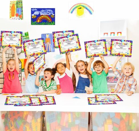 Yisong 35 Pcs Preschool Diploma, Colorful Preschool Graduation Award Certificate Classroom Activities Certificate for Kid Student Teacher Preschool Graduation Supplies, 8.5 x 11 Inch (Novel Style) in Saudi Arabia