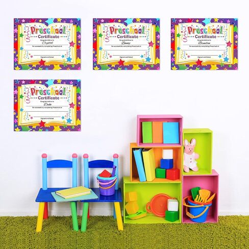 Yisong 35 Pcs Preschool Diploma, Colorful Preschool Graduation Award Certificate Classroom Activities Certificate for Kid Student Teacher Preschool Graduation Supplies, 8.5 x 11 Inch (Novel Style) in Saudi Arabia
