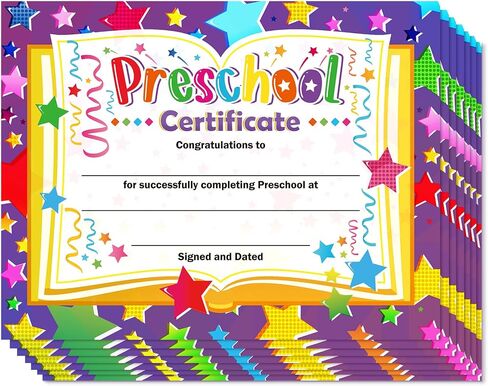 Yisong 35 Pcs Preschool Diploma, Colorful Preschool Graduation Award Certificate Classroom Activities Certificate for Kid Student Teacher Preschool Graduation Supplies, 8.5 x 11 Inch (Novel Style) in Saudi Arabia