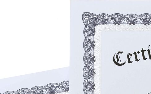 ورق شهادات Gartner Studios، أبيض مع حدود رقائق معدنية مزخرفة باللونين الأزرق والفضي، 80 رطل، 8.5 بوصة × 11 بوصة، 15 قطعة in Kuwait