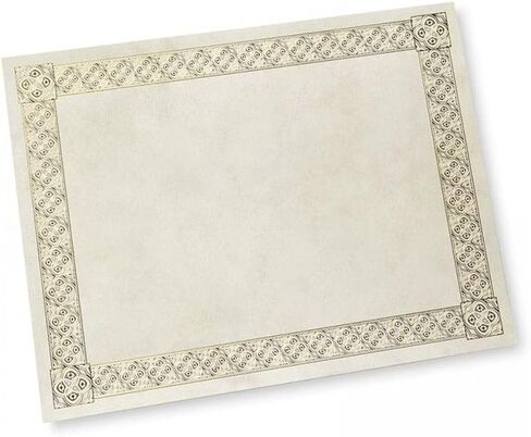 Gartner Studios Certificate Paper, White with Blue and Silver Ornate Foil Border, 80lb 8.5" x 11", 15 Count in Saudi Arabia