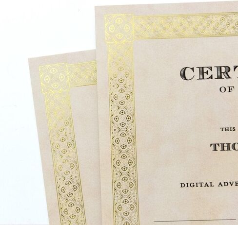 Gartner Studios Certificate Paper, White with Blue and Silver Ornate Foil Border, 80lb 8.5" x 11", 15 Count in Saudi Arabia