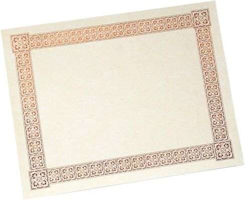 Gartner Studios Certificate Paper, White with Blue and Silver Ornate Foil Border, 80lb 8.5" x 11", 15 Count in Saudi Arabia