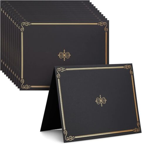24-Pack Black Certificate Holders with Elegant Gold Foil Design for Letter-Size 8.5 x 11 Documents, Achievements, Certificates, Graduation Diploma Cover (11.2 x 8.8 in) in Saudi Arabia