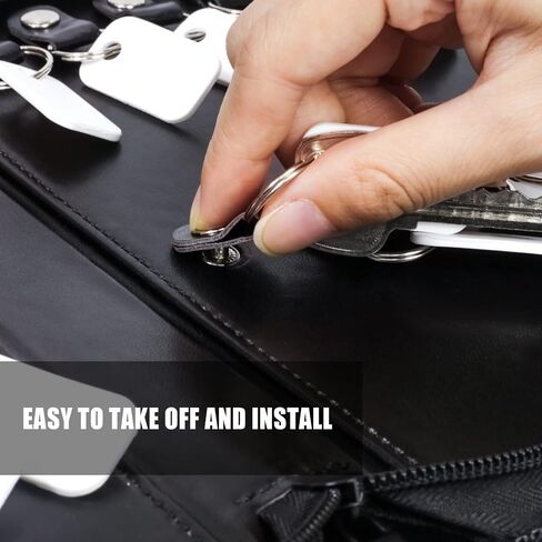Portable Zippered Key Case, Leather Key Organizer with Handle, 32 Key Capacity, for Real Estate Sales, Hotel Executives, Car Service (Black) in Saudi Arabia