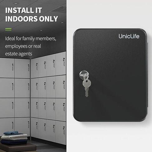 Uniclife 28 Key Cabinet Steel Security Lock Box with Combination Lock-Black in Kuwait