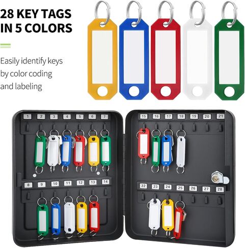 Uniclife 28 Key Cabinet Steel Security Lock Box with Combination Lock-Black in Kuwait