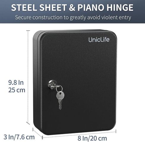 Uniclife 28 Key Cabinet Steel Security Lock Box with Combination Lock-Black in Kuwait