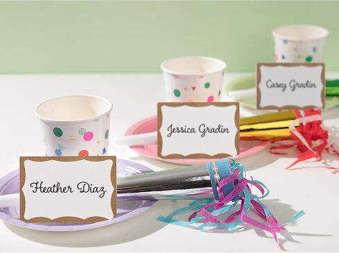 Avery Personalized Name Tags, Print or Write, Gold Border, 2-11/32" x 3-3/8", 100 Adhesive Tags (5146) in Saudi Arabia