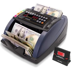 عداد النقود Aneken مع عدد القيمة، كشف التزييف بالأشعة فوق البنفسجية/MG/IR لآلة عداد الفواتير بالدولار واليورو مع أوضاع العد/الإضافة/الدفعة/التلقائية، عداد النقود مع شاشة LCD خارجية، ضمان لمدة عامين in Kuwait