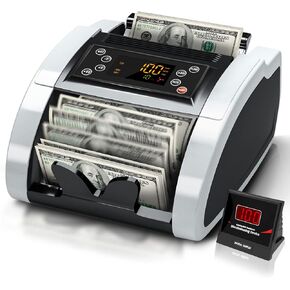 ماكينة عد النقود من Aneken مزودة بتقنية كشف التزييف بالأشعة فوق البنفسجية/MG/IR/DBL/HLF/CHN، آلة عد الفواتير المحمولة في الولايات المتحدة الأمريكية/اليورو، عداد الفواتير مع شاشة خارجية LED، أوضاع الإضافة والدفعة، ضمان لمدة عامين in Kuwait